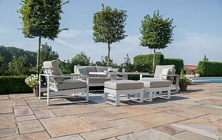 Maze Amalfi 2 Seat Sofa Set with Rising Table - White