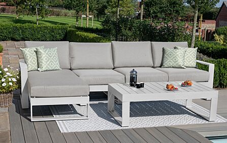 Maze Amalfi Chaise Corner Sofa Set - White