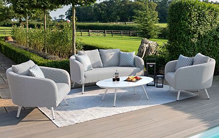 Maze Ambition 2 Seat Outdoor Fabric Sofa Set - Lead Chine Maze Ambition 2 Seat Outdoor Fabric Sofa Set - Lead Chine