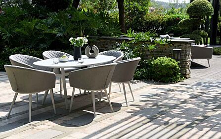 Maze Ambition 6 Seat Oval Dining Set - Lead Chine Maze Ambition 6 Seat Oval Dining Set - Lead Chine