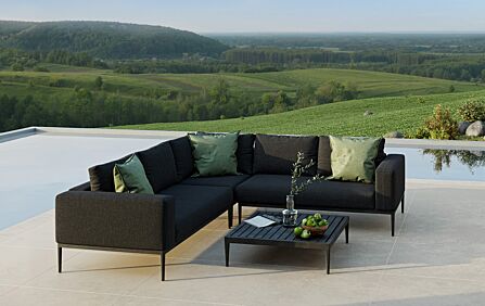 Maze Eve Outdoor Fabric Corner Sofa Set - Charcoal Maze Eve Outdoor Fabric Corner Sofa Set - Charcoal