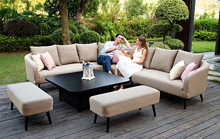 Maze Ambition Adjustable Corner Sofa Set - Taupe Maze Ambition Adjustable Corner Sofa Set - Taupe