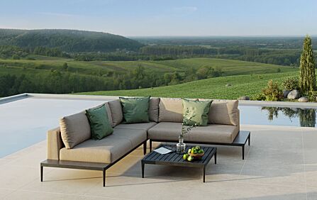 Maze Eve Outdoor Fabric Corner Sofa Set - Taupe Maze Eve Outdoor Fabric Corner Sofa Set - Taupe