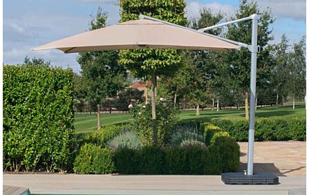 Maze Zeus 3.5m Beige Round Rotating Cantilever Parasol with Base 