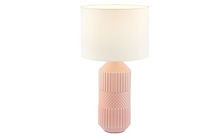Pacific Lifestyle Meribel Pink Geo Textured Tall Ceramic Table Lamp