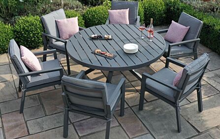 Maze New York 6 Seat Round Dining Set - Dove Grey