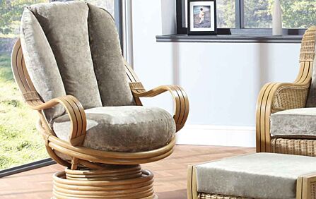 Desser Opera Cane Rattan Swivel Chair Desser Opera Cane Rattan Swivel Chair