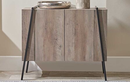 Pacific Lifestyle Osato Light Brown Wood Veneer and Black Metal 2 Door Sideboard Pacific Lifestyle Osato Light Brown Wood Veneer and Black Metal 2 Door Sideboard