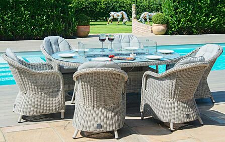 Maze Oxford 6 Seat Oval Fire Pit Dining Set