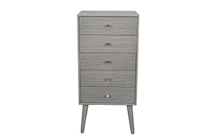 Pacific Lifestyle Chaya Dark Grey Pine Wood 5 Drawer Tall Boy Pacific Lifestyle Chaya Dark Grey Pine Wood 5 Drawer Tall Boy