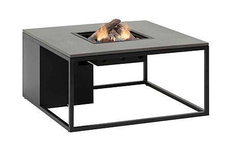 Pacific Lifestyle Cosiloft 100cm Black Steel and Grey Stone Effect Firepit