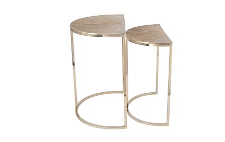 Pacific Lifestyle S/2 Gingko Metal Half Moon Tables Pacific Lifestyle S/2 Gingko Metal Half Moon Tables