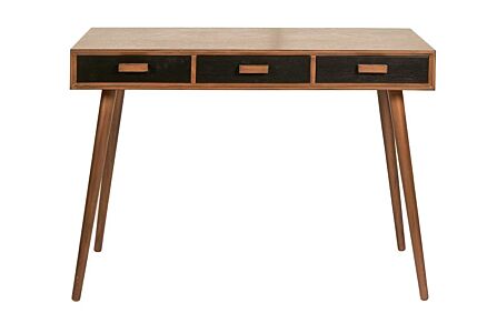 Pacific Lifestyle Klee Black Pine Wood 3 Drawer Desk Pacific Lifestyle Klee Black Pine Wood 3 Drawer Desk