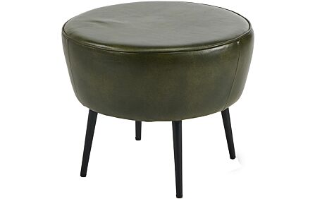 Pacific Lifestyle Donato Sage Green Leather and Iron Stool Pacific Lifestyle Donato Sage Green Leather and Iron Stool