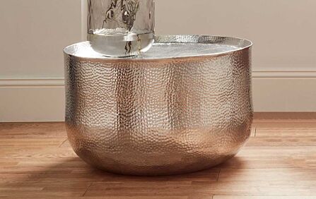 Pacific Lifestyle Sangli Hammered And Polished Aluminium Round Table Small