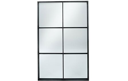 Pacific Lifestyle Dark Grey Metal 6 Section Oblong Wall Mirror