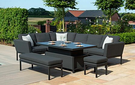 Maze Pulse Adjustable Corner Dining Set - Charcoal