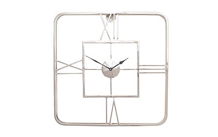 Pacific Lifestyle Silver Metal Square Wall Clock Pacific Lifestyle Silver Metal Square Wall Clock