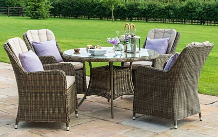 Maze Winchester 4 Seat Round Dining Set  Maze Winchester 4 Seat Round Dining Set