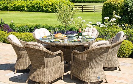 Maze Winchester 6 Seat Round Dining Set With Lazy Susan Maze Winchester 6 Seat Round Dining Set With Lazy Susan