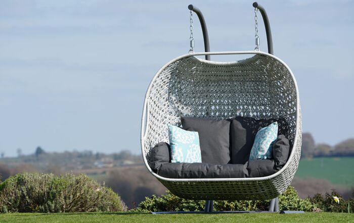 Bramblecrest Monterey Double Hanging Cocoon Egg Chair In Grey-RMHC3E