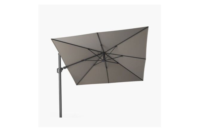 Pacific Lifestyle Challenger T2 3m Square Manhattan Grey Cantilever Parasol & 90kg Wheeled Base-18-193-MH & 18-125