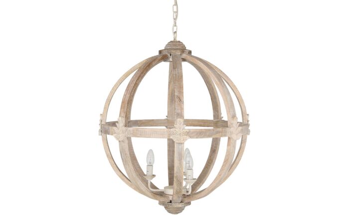 Pacific Lifestyle Javier Large Round Wooden Electrified Pendant-35-004