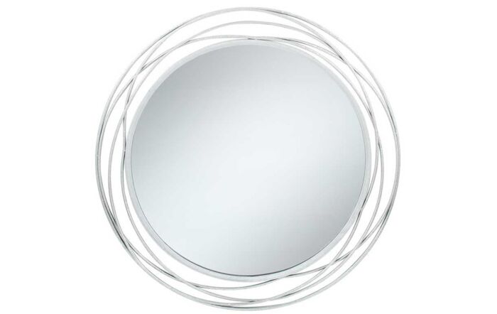Pacific Lifestyle Antique Silver Metal Round Wall Mirror-SKU: 73-060-SI