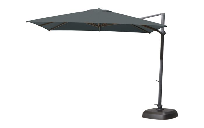 Four Seasons Outdoor Siesta 3m Square Charcoal Parasol -125kg Siesta Granite Wheeled Base