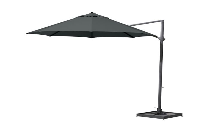 Four Seasons Outdoor Siesta 3.5m Round Charcoal Parasol -125kg Siesta Granite Grey Base 
