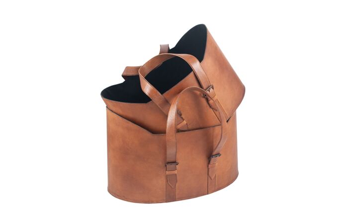 Pacific Lifestyle Alessio Vintage Brown Leather Set Of 2 Handled Storage Pacific Lifestyle Alessio Vintage Brown Leather Set Of 2 Handled Storage