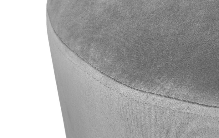 Pacific Lifestyle Juliana Dove Grey Velvet Pouffe with Gold Base