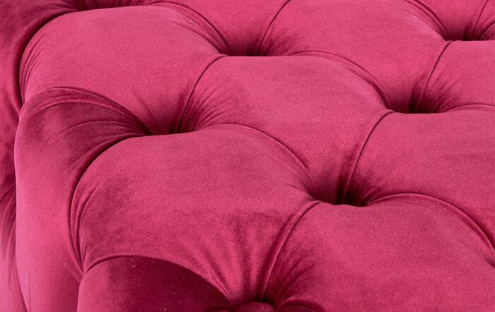 Pacific Lifestyle Seraphina Raspberry Velvet Buttoned Rectangular Ottoman