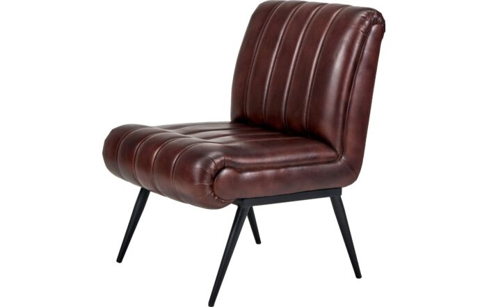 Pacific Lifestyle Tatiana Mahogany Leather and Iron Chair Pacific Lifestyle Tatiana Mahogany Leather and Iron Chair