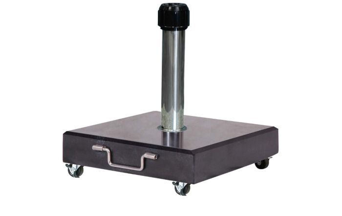 Pacific Lifestyle Riva Platinum Parasol - Taupe 3 Metre with 40kg Black Granite Wheeled Base Pacific Lifestyle Riva Platinum Parasol - Taupe 3 Metre with 40kg Black Granite Wheeled Base