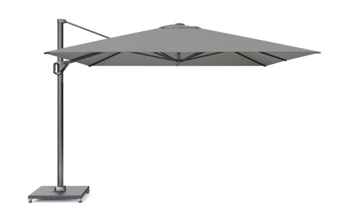 Pacific Lifestyle Challenger T1 3.5m Square Manhattan Grey Parasol With 120kg Wheeled Base