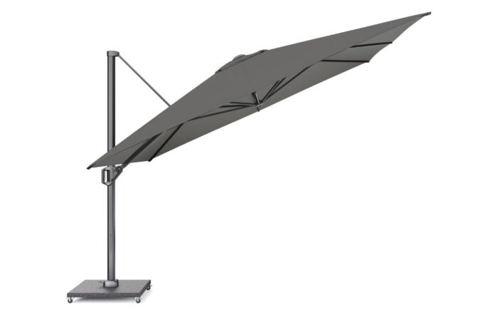 Pacific Lifestyle Challenger T1 3.5m Square Manhattan Grey Parasol With 120kg Wheeled Base