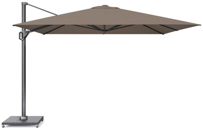 Pacific Lifestyle Challenger T1 3.5m Square Havanna Taupe Parasol With 120kg Wheeled Base