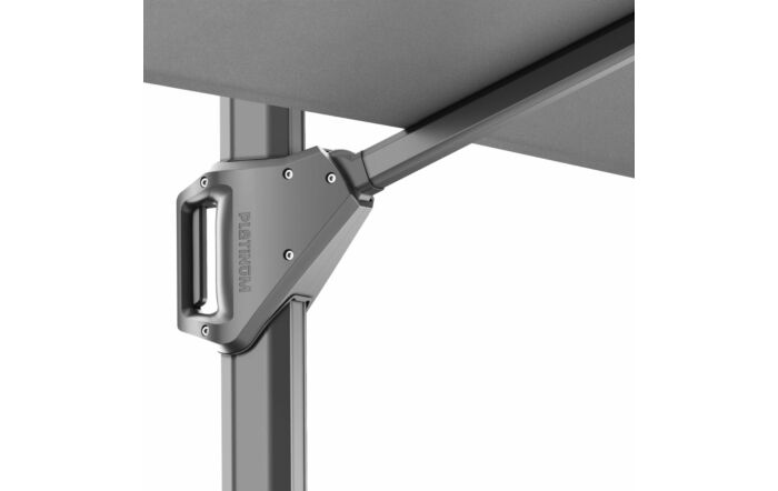 Pacific Lifestyle Challenger T1 3.5 Square Faded Black Parasol With 120kg Wheeled Base