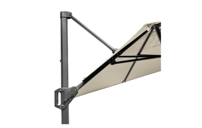Pacific Lifestyle Voyager 3m x 2m Rectangular Champagne Free Arm Parasol & 90kg Wheeled Base & FREE Cover