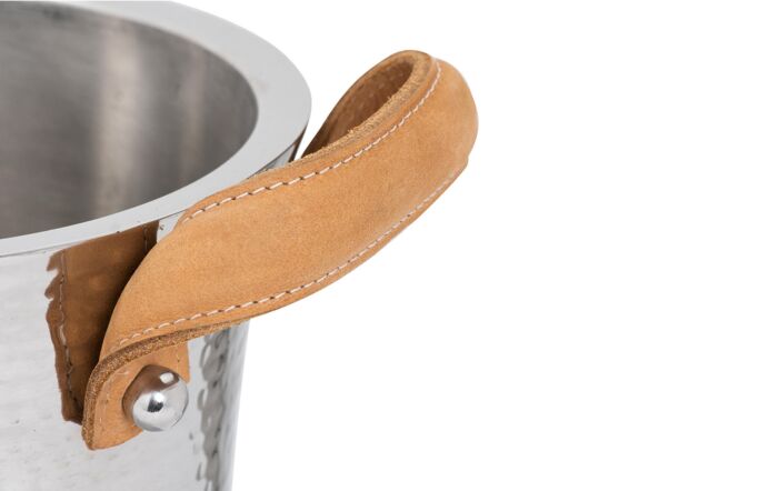 Hill Interiors Leather Handled Ice Bucket Hill Interiors Leather Handled Ice Bucket