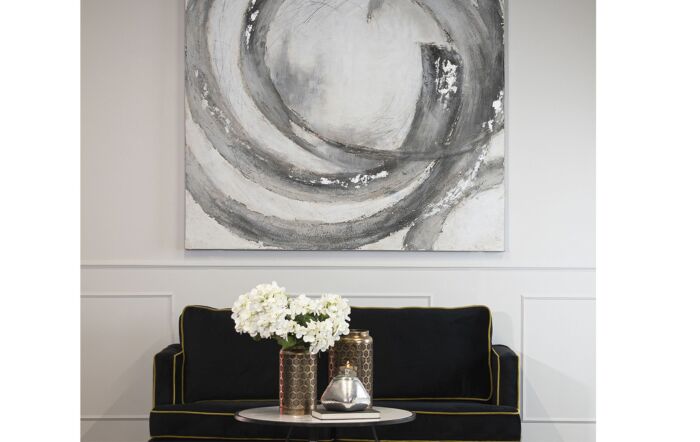Hill Interiors Galaxy Silver And Grey Hand Painted Canvas Hill Interiors Galaxy Silver And Grey Hand Painted Canvas