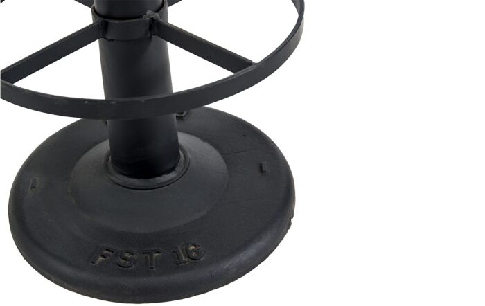 Pacific Lifestyle Marco Mahogany Leather and Iron Round Bar Stool