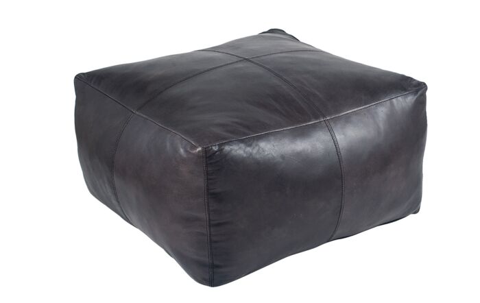Pacific Lifestyle Matteo Steel Grey Leather Square Pouffe Pacific Lifestyle Matteo Steel Grey Leather Square Pouffe