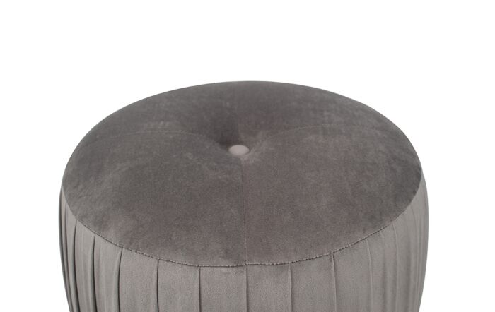 Pacific Lifestyle Bibbiana Dove Grey Velvet Buttoned Cylinder Pouffe Pacific Lifestyle Bibbiana Dove Grey Velvet Buttoned Cylinder Pouffe