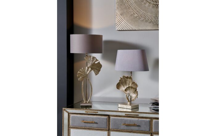 Pacific Lifestyle Gingko Shiny Champagne Metal Leaf Table Lamp