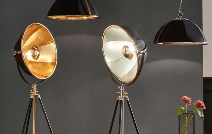 Pacific Lifestyle Elstree Black and Silver Metal Tripod Floor Lamp Pacific Lifestyle Elstree Black and Silver Metal Tripod Floor Lamp