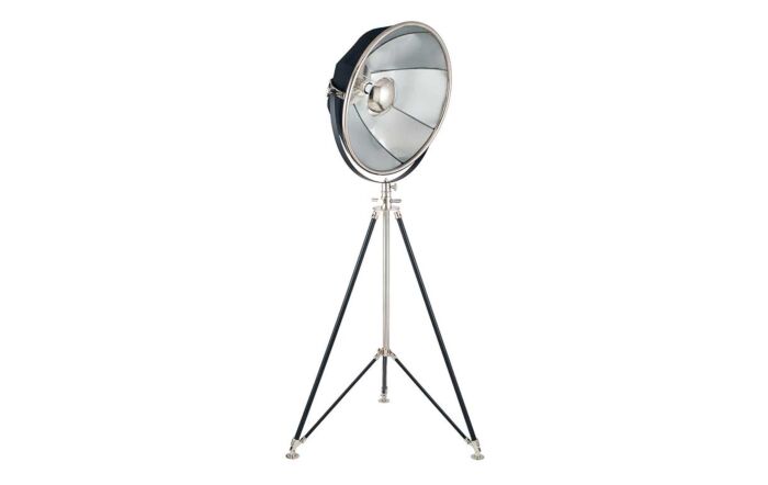 Pacific Lifestyle Elstree Black and Silver Metal Tripod Floor Lamp Pacific Lifestyle Elstree Black and Silver Metal Tripod Floor Lamp