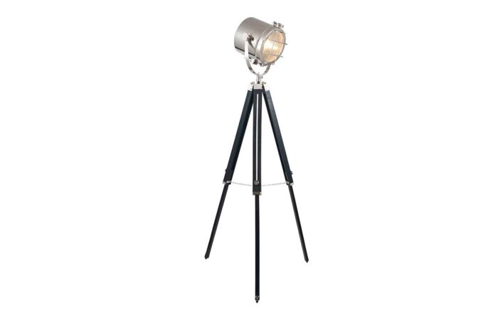 Pacific Lifestyle Beckett Black and Silver Tripod Marine Floor Lamp Pacific Lifestyle Beckett Black and Silver Tripod Marine Floor Lamp