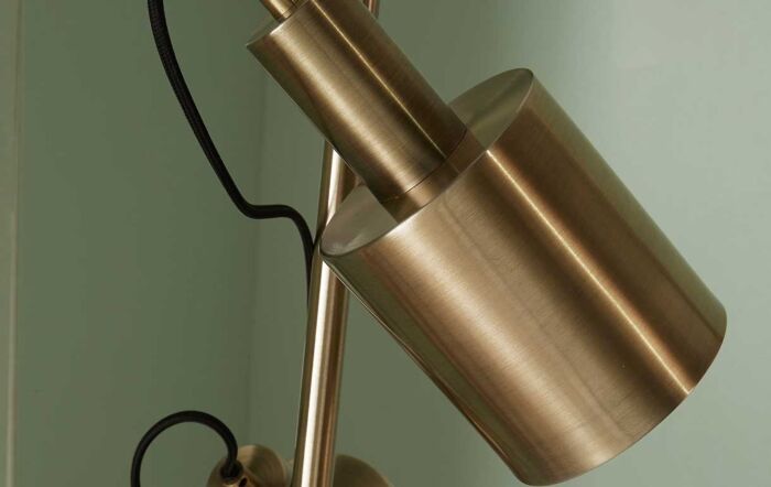 Pacific Lifestyle Aaron Antique Brass Metal Task Floor Lamp